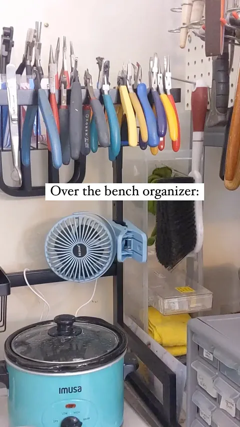 Amazing and affordable over the bench organizer from @norosesjewelry - “My spouse and I purchased an adjustable...