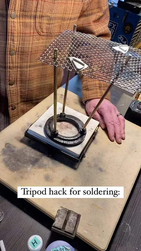 Thanks for sharing this soldering set up @flowstudiosupply - “We always stand as we solder, and this neat little idea...