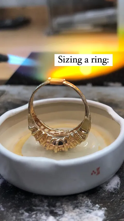 Here is a technique for sizing a ring from @milestonejewelryllc - “I would like to share an easy way to size a ring larger...