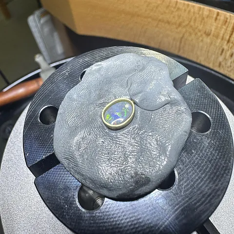 Here is a stone setting tip, if your piece has a bail or backplate larger than the setting itself cover the entire piece...