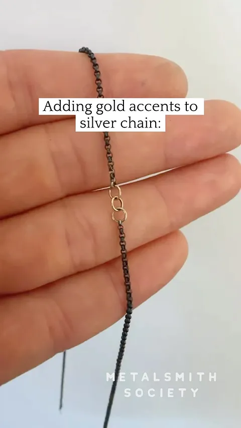 Using my @sunstoneweldjewelry pulse arc welder to add 14k yellow gold links to my silver roll chain. I love having my...