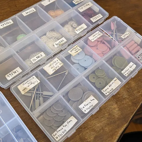 Here is a brilliant organizing tip for all those flex shaft bits from @ritualremains - "Small parts organizers like these...