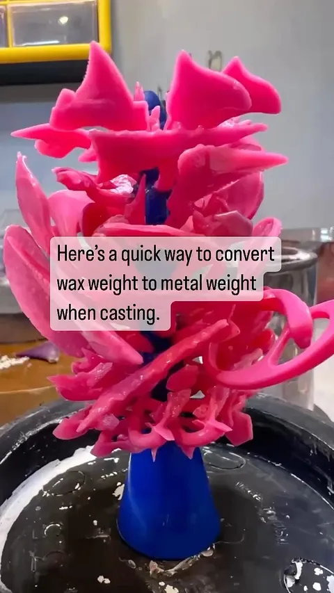 Here is a super useful tip for casting from @theresaapplegatejewelry -“Here’s a quick way to convert wax weight to metal...
