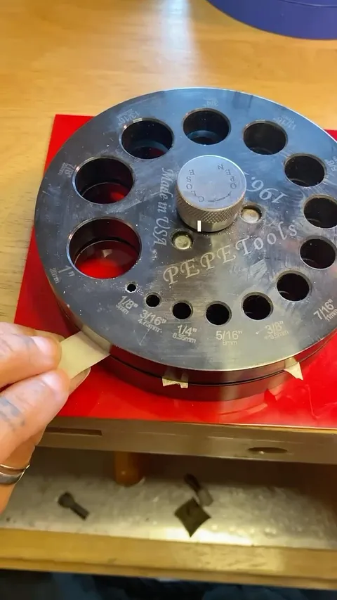 LOVE this disc cutter tip from @kaivijewelry - “Here’s a fun trick I picked up along the way! I use a small piece of tape...