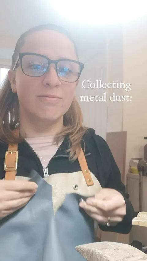 Here is a tip for collecting your metal dust from @noracapodesign - “I’m currently based in Danmark and they use a leather...