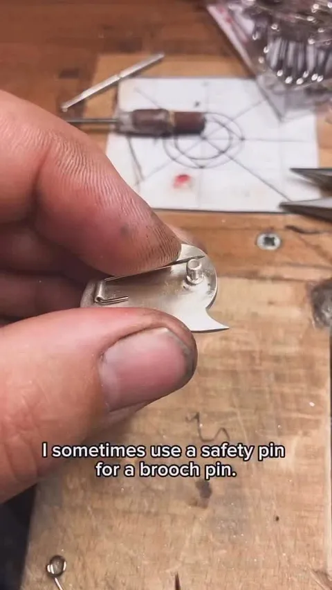 Here’s a tip shared by @theschoolofjewellery.ie - Try using a safety pin! 🧷 

“Brooch pin making is always a journey of...