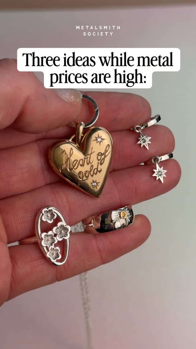 𝐓𝐡𝐫𝐞𝐞 𝐢𝐝𝐞𝐚𝐬 while metal prices are high 👇 (aka: how to keep creating and keep your prices feeling sane) 𝐂𝐨𝐦𝐦𝐞𝐧𝐭: 𝐃𝐈𝐒𝐂𝐎𝐔𝐍𝐓...