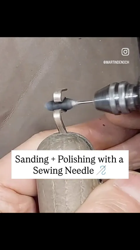 Using a sewing needle 🪡 to sand AND polish hard to reach spots! From @martindenoch 

“Inventing your own tools is part of...