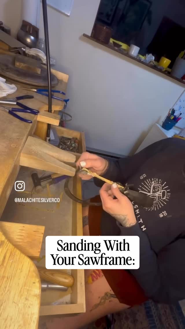 Sanding in between the split shank ring with @malachitesilverco 

“If you have a million tiny crevices to sand in, cut...