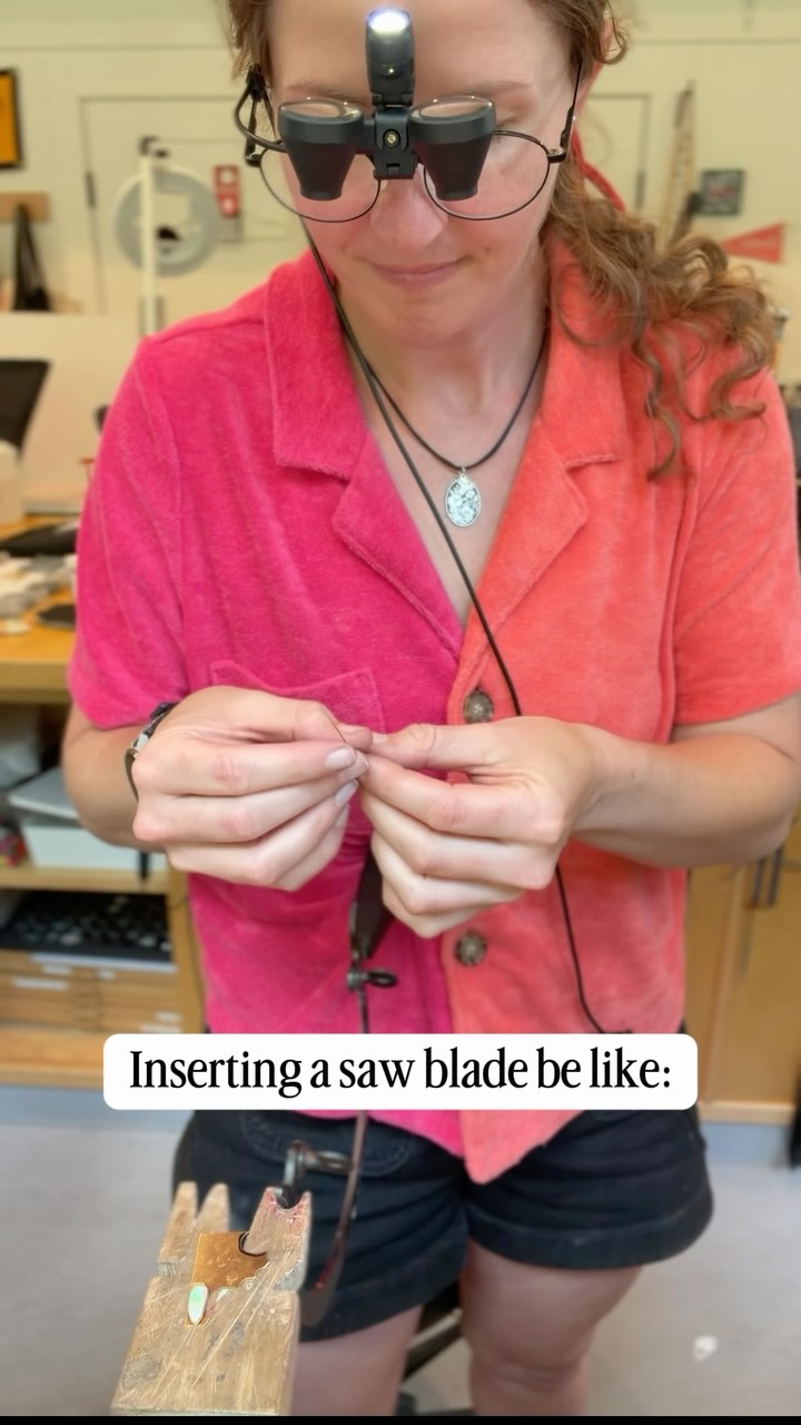 The most underrated skill in metalsmithing: threading a saw blade without losing your mind 😅

Teeth out and down, blade...