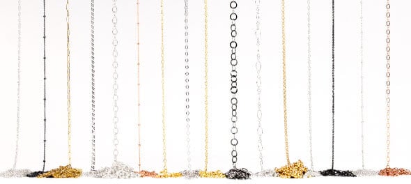 Chain options from Halstead Jewelry Supplies