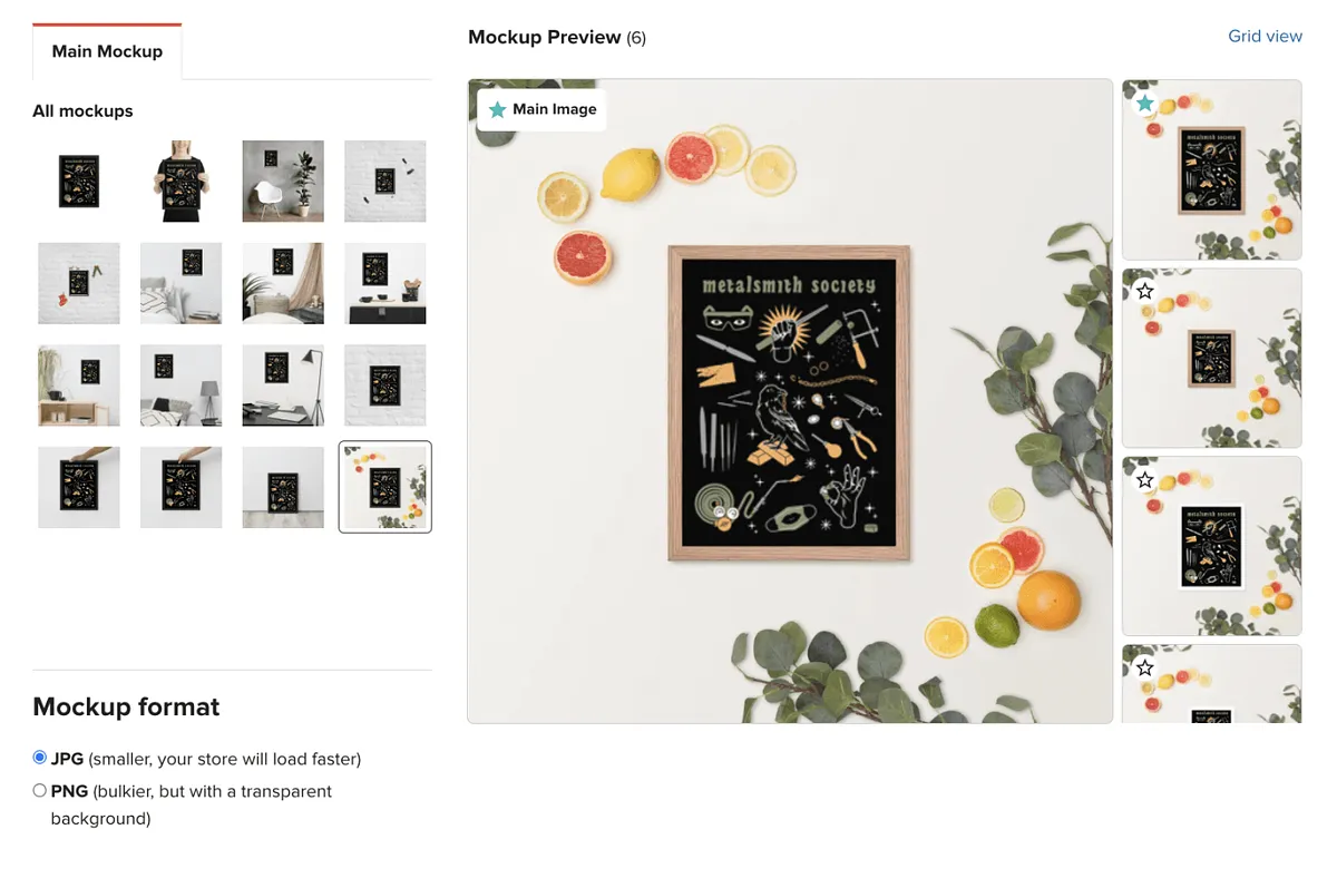 Selecting product photos for your Printful