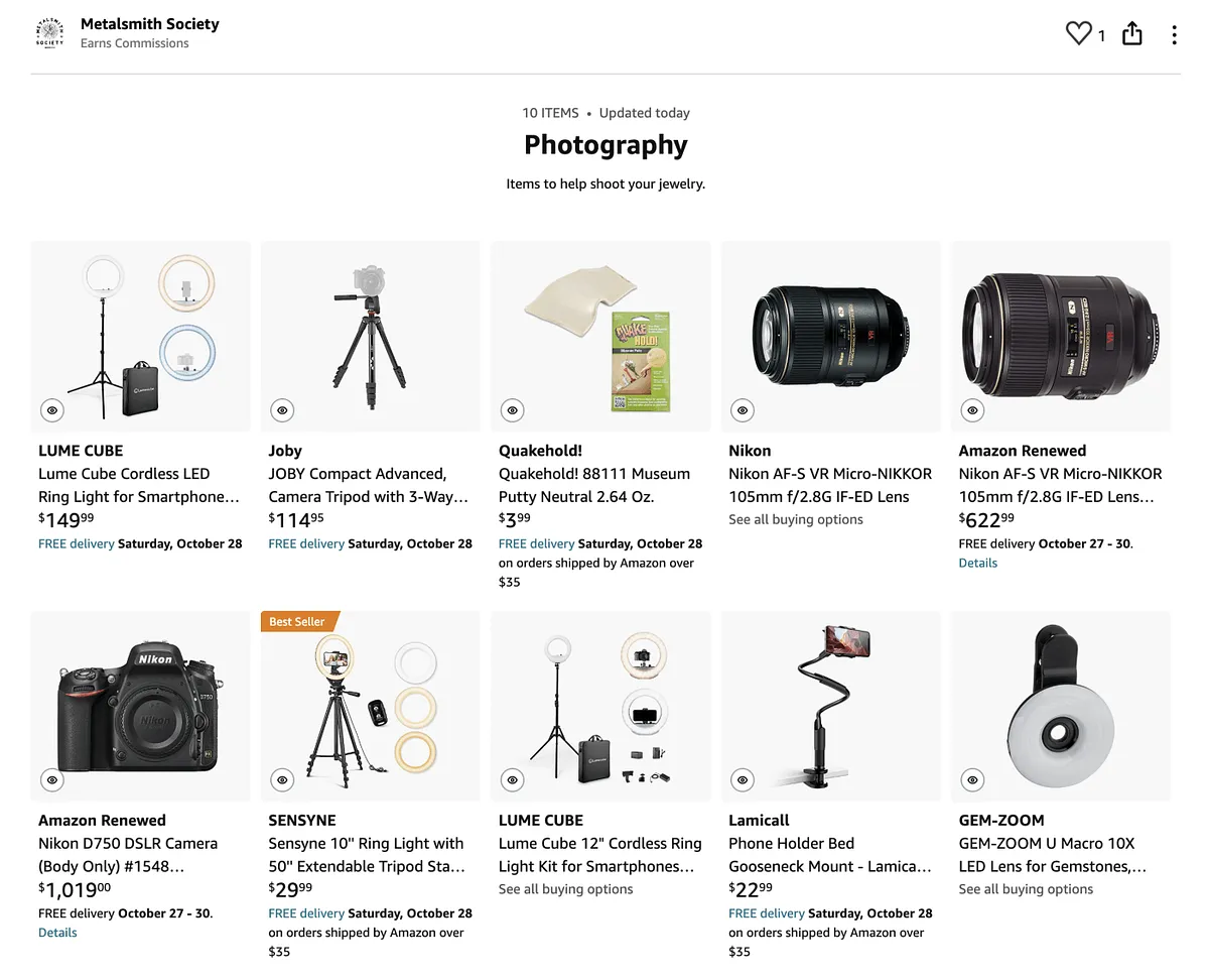 Photographing your jewelry to sell online.