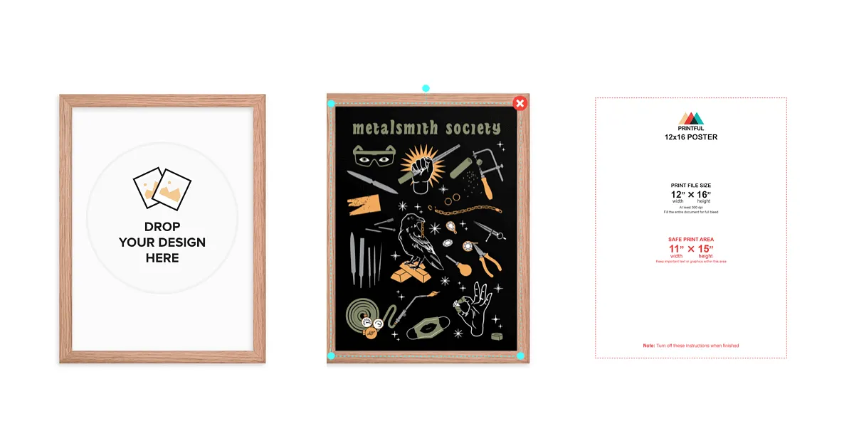 Adding your artwork to a Printful product.